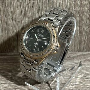 Vintage Gray Fossil Stainless Steel Men’s Watch With New Battery